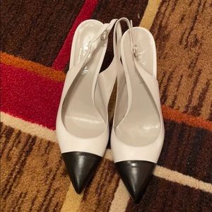 Roberto Botticelli sling back white and black sz40